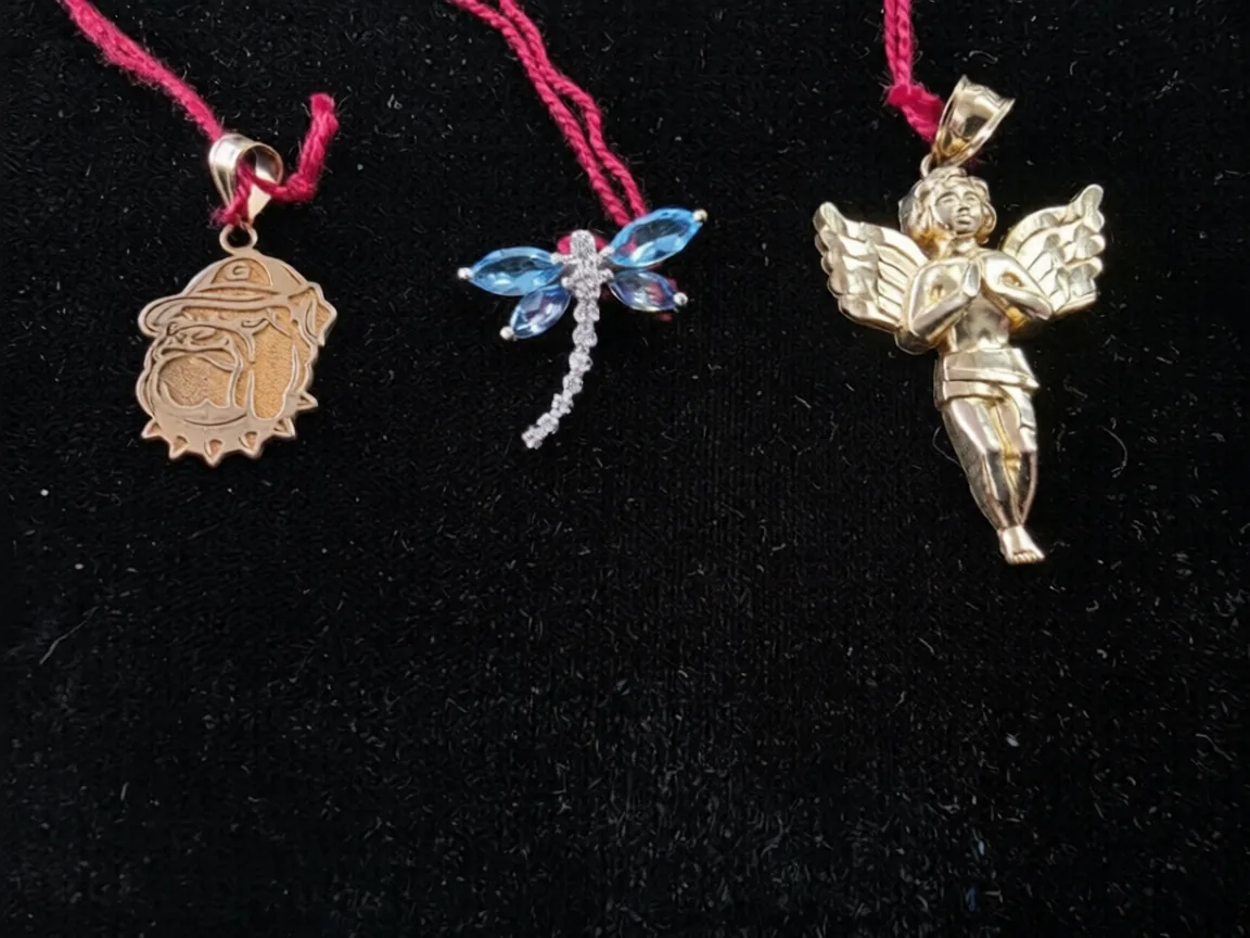 Religious and vintage style gold pendants and medallions